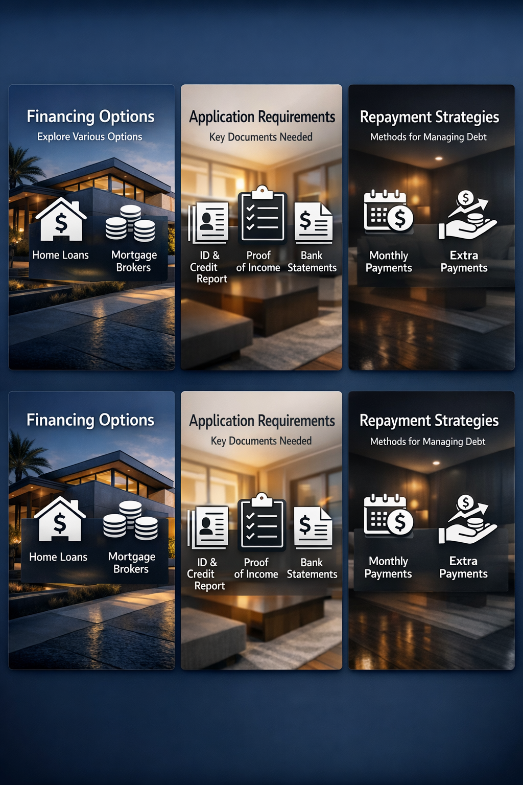 Visual guide on payroll tax financing options, application requirements, and repayment strategies for real estate investors.