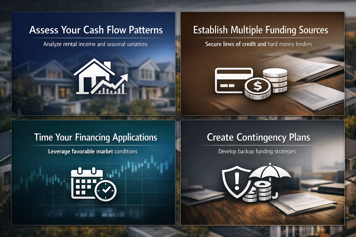 Steps to optimize working capital strategy for real estate investors including cash flow assessment and funding sources.