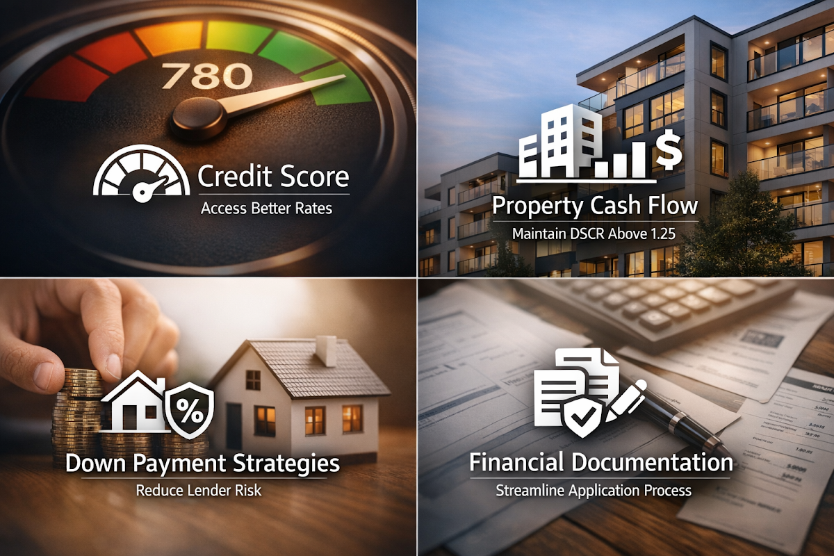Steps to secure competitive investment property rates including credit score, cash flow, down payment, and documentation strategies.
