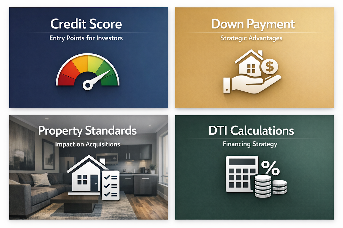 FHA loan requirements for investors including credit score, down payment, property standards, and debt-to-income calculations.