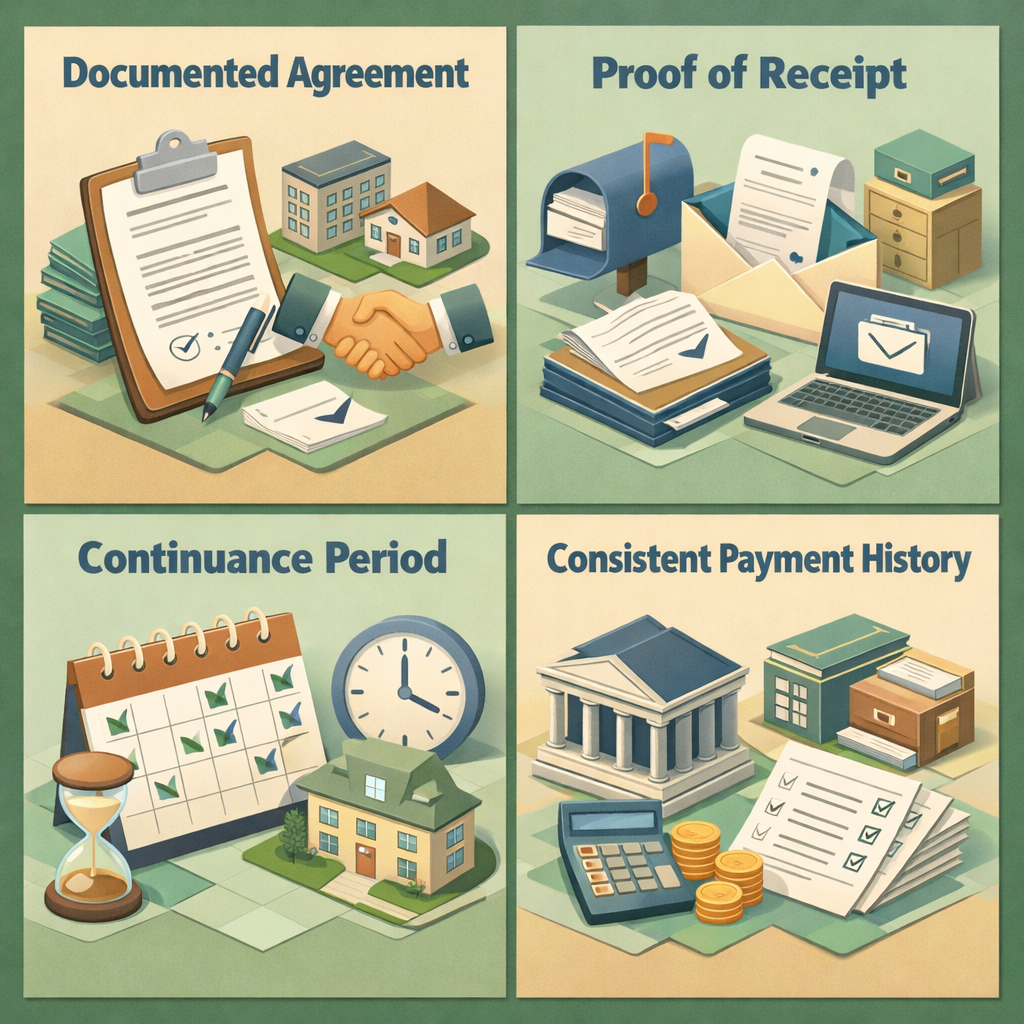 Infographic detailing key requirements lenders look for before counting alimony income for mortgage applications.