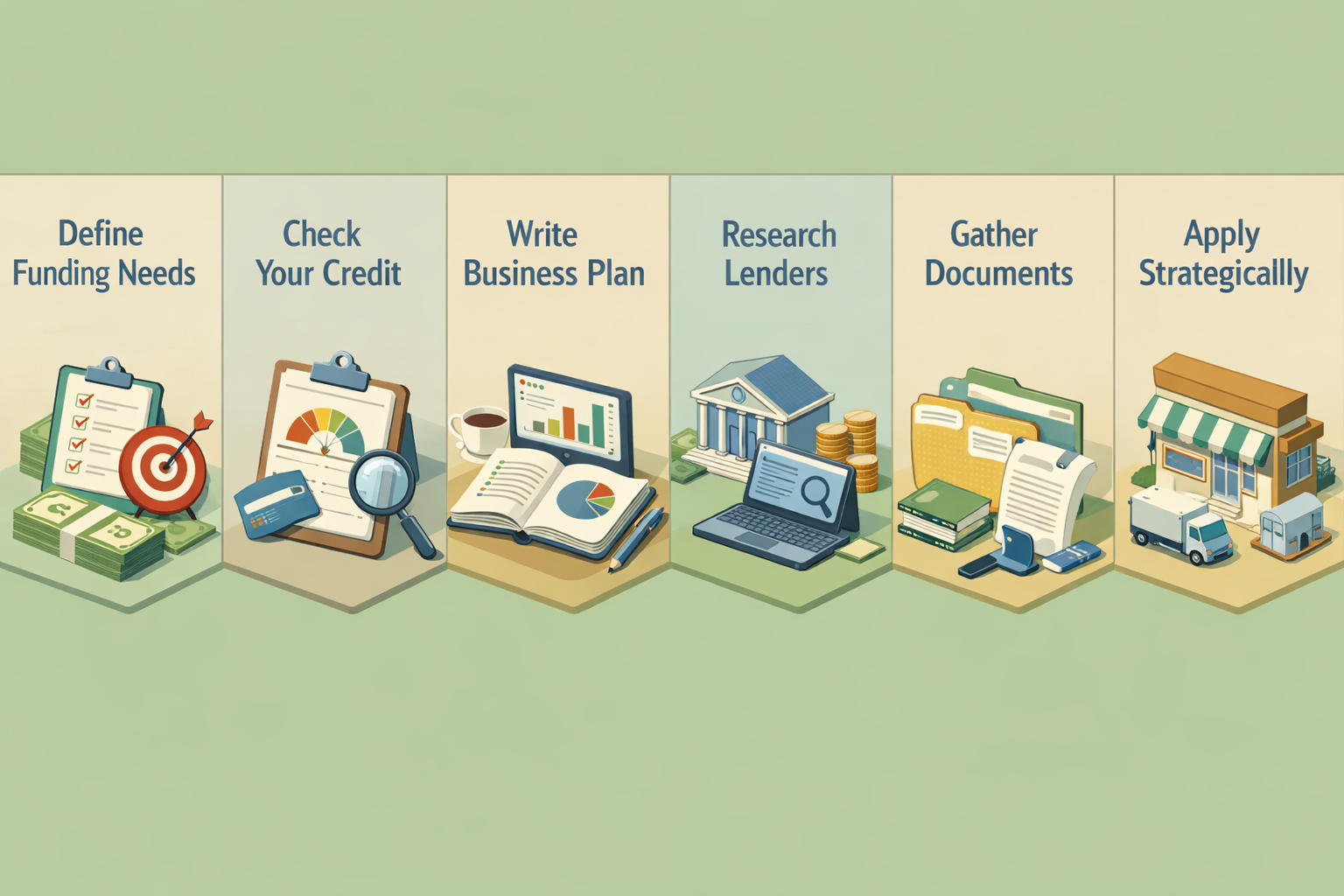 Step-by-step guide for obtaining a business loan for a mobile dog grooming startup with seasonal demand.