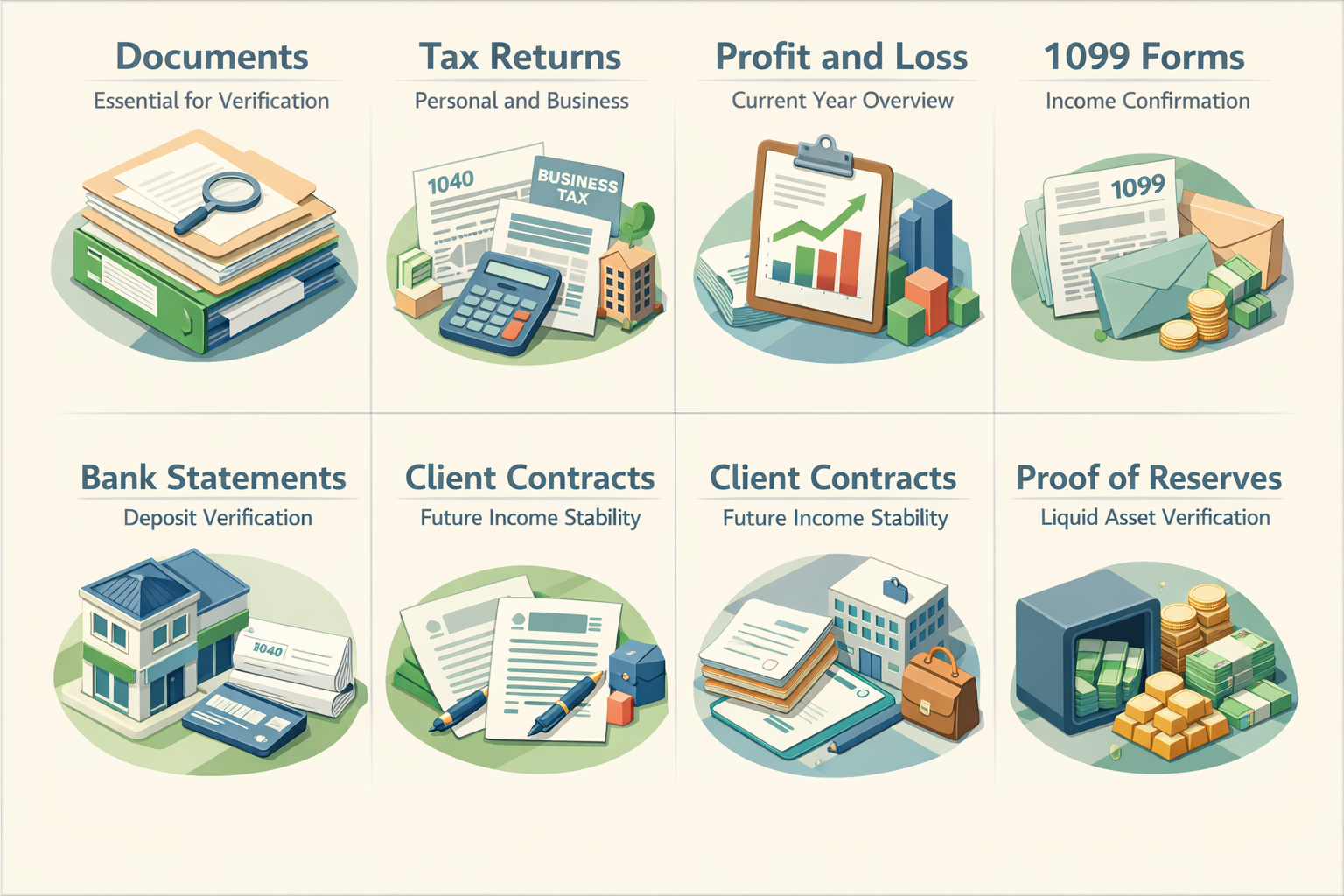 Essential documents for jumbo loan qualification include tax returns, profit and loss statements, bank statements, and proof of reserves.