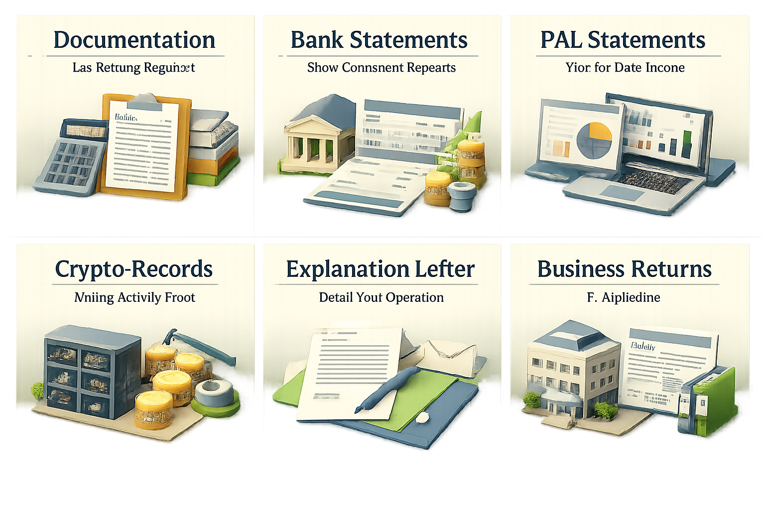 Infographic showing documentation needed for ARM refinance with cryptocurrency mining income including tax returns and bank statements.