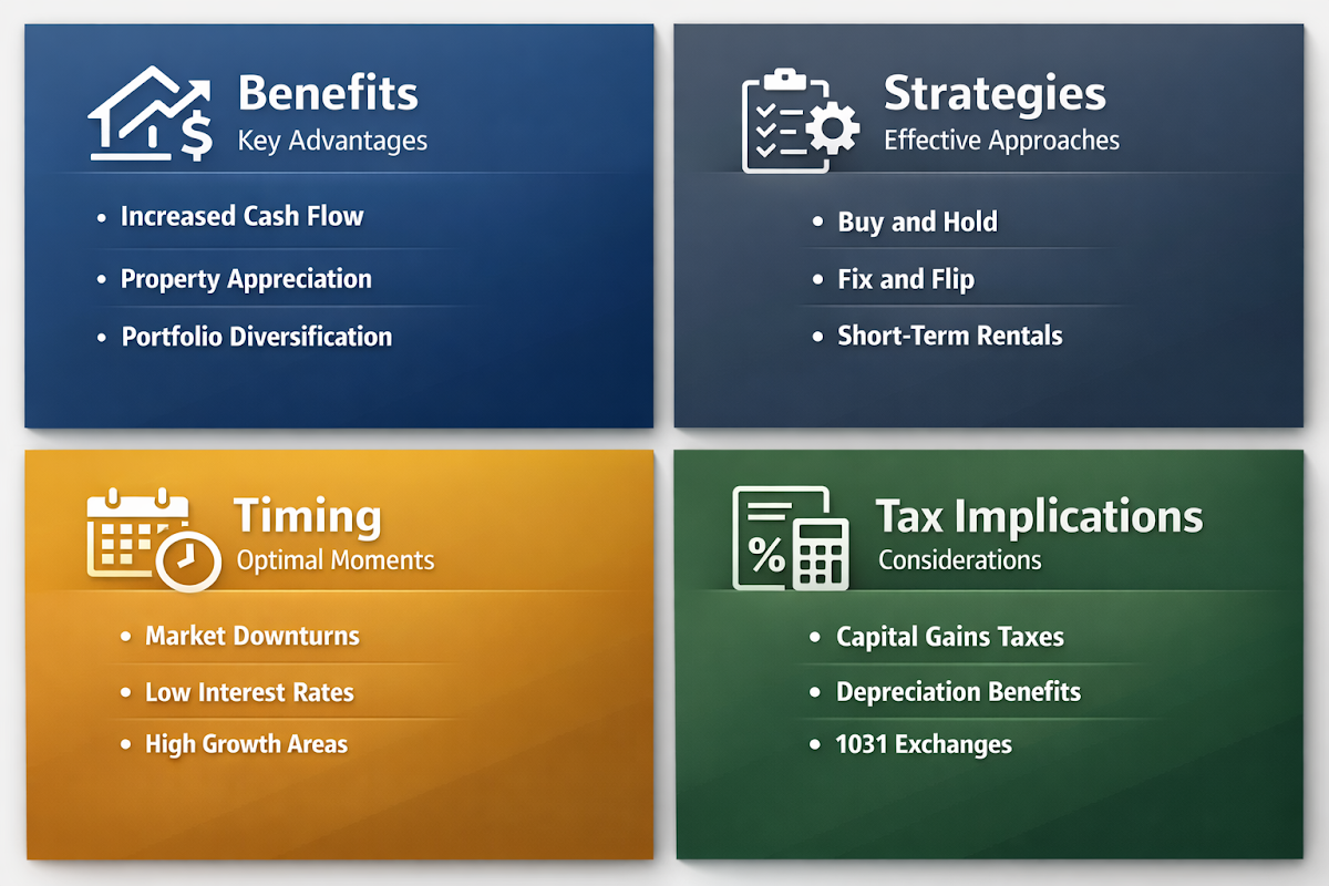 Infographic showing benefits of paying extra on mortgage, strategies for extra payments, timing for prepayment, and tax implications.
