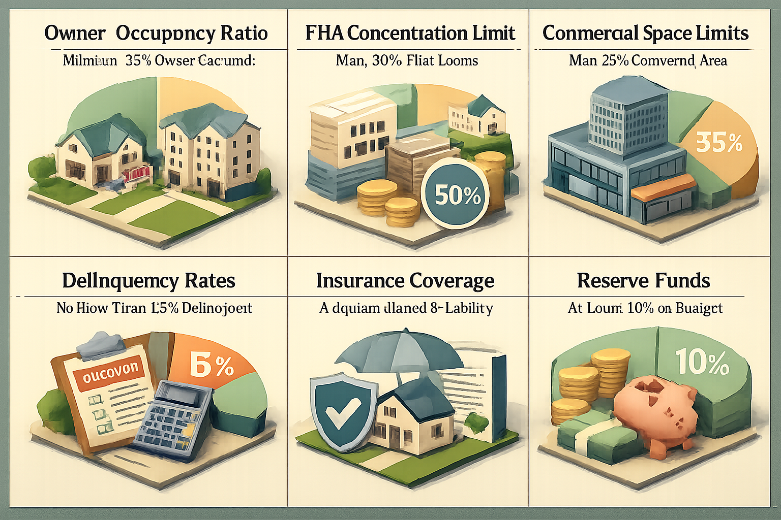 FHA condo approval requirements including owner-occupancy ratio, FHA concentration limit, and more.