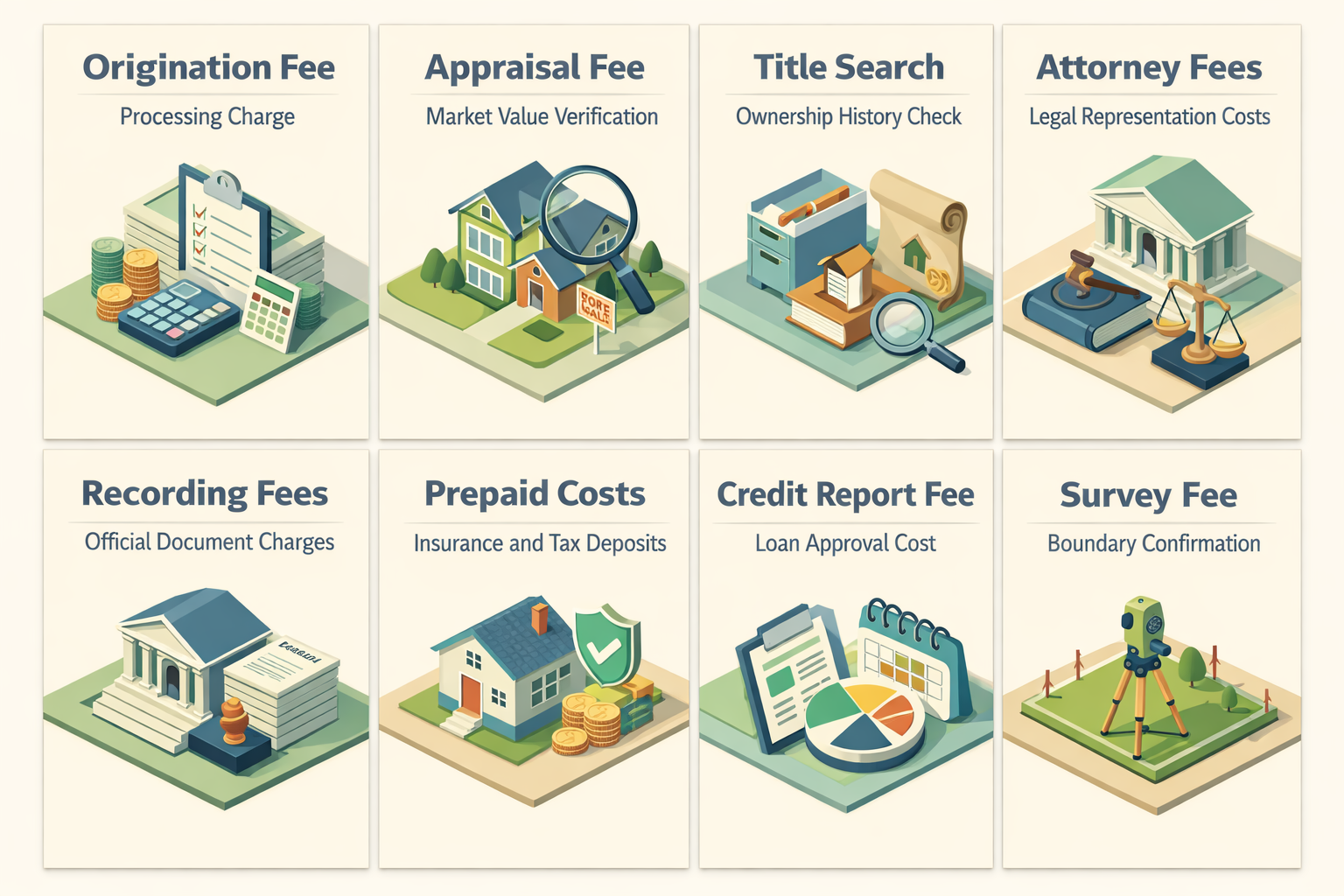 Infographic detailing common closing costs for conventional loans on inherited properties including fees and charges.