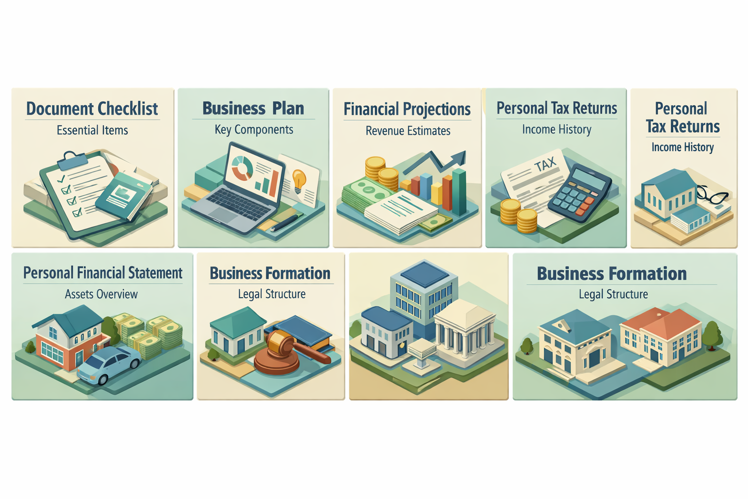 Checklist of documents needed for an SBA microloan for a mobile car wash startup including business plan and financial projections.